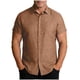 thumbnail image 2 of Blusa y camisa de manga corta con cuello vuelto para hombre, camisa informal holgada de color liso con botones a la moda para playa, blusa de manga corta con cuello vuelto para hombre, blusa de poliés, 2 of 8