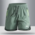 thumbnail image 4 of Men's 3-Inch Nylon Quick Dry Running Shorts, Elastic Waist Drawstring Athletic Shorts with Zipper Pockets, Lightweight Breathable Workout & Swim Shorts Size S-8XL Army Green, 4 of 9