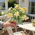 thumbnail image 4 of Artificial Daisies Bouquet with Accents, Faux Flower Vase Arrangement for Coffee Table Living Room Farmhouse Shelf Decor, Yellow, Ccwuwei, 4 of 6