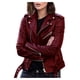 thumbnail image 1 of Chaqueta de cuero con descuento Lilgiuy para mujer, chaqueta corta de cuero sintético con manga larga y cremallera frontal, abrigo informal de motociclista, abrigo de talla grande, 1 of 4