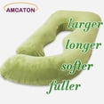 thumbnail image 2 of Almohada de embarazo AMCATON en forma de U de 150 cm para dormir, color verde, 2 of 8