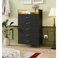 thumbnail image 1 of Commode 5 Tiroirs pour Chambre avec Lumières RGB & Station de Charge et Métal, Commode LED Synchronisée avec la Musique Contrôlée par Application, Grande Capacité Commode en Bois pour Chambre, Placard, Organisation du Salon, 1 of 7