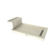 thumbnail image 1 of Tile Redi RT3048R-BN3-RB30-KIT Shower Pan and Bench with Right Drain- Single Curb Shower Base, Bench, 2" PVC Drain, and Grate Included, 60" Width x 30" Depth, 1 of 4