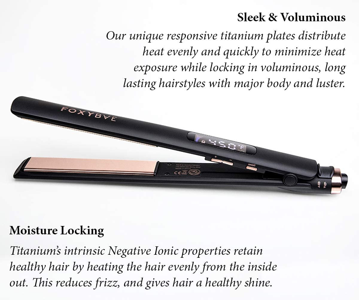 FoxyBae Rose Gold Tres Sleek Titanium Flat Iron.