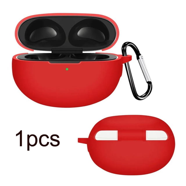 Funda para auriculares con ganchos, funda protectora a prueba de golpes, soporte suave para auriculares, organizador de accesorios para teléfono Rojo