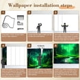 thumbnail image 5 of Wallpaper Mystical Forest Glowing Green Sky Serene River Peel and Stick Wall Murals 100"H x 144"W Removable PVC Wall Paper Self-Adhesive Wall Paintings Art Decor for Bedroom Living Room, 5 of 7