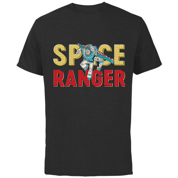 Disney and Pixar’s Toy Story Buzz Lightyear Space Ranger - Short Sleeve Cotton T-Shirt for Adults - Customized-Black