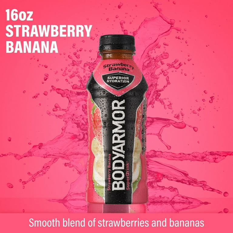 SuperDrink Sports Drink, Strawberry Banana, 16 oz Bottle, 12/Pack SuperDrink Sports Drink, Strawberry Banana, 16 oz Bottle, 12/Pack