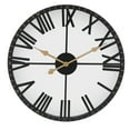 thumbnail image 6 of Black 24" Large Wall Clock Vintage Mirrored 3D Roman Number Mirror Surface Wall Decor, 6 of 16