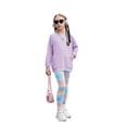 thumbnail image 2 of Arshiner Girls 2 Piece Outfits Long Sleeve Raglan Top with Pockets and Slim Fit Pants Daily Wear Set, 2 of 5