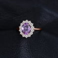thumbnail image 4 of Jewelrypalace Princess Diana Kate Middleton Gemstone Birthstone Purple Amethyst Halo Statement Engagement Rings for Women, 14K Rose Gold Plated 925 Sterling Silver Size 8, 4 of 7