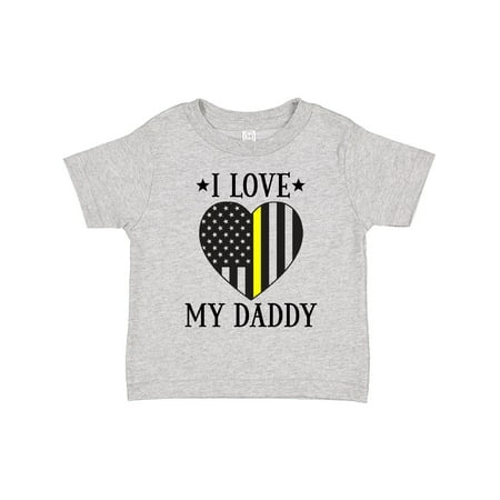 

Inktastic Dispatcher Daddy Gold Line Emergency Gift Toddler Boy or Toddler Girl T-Shirt