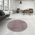 thumbnail image 4 of Ahgly Company Machine Washable Indoor Square Industrial Modern Rose Dust Purple Area Rugs, 5' Square, 4 of 7