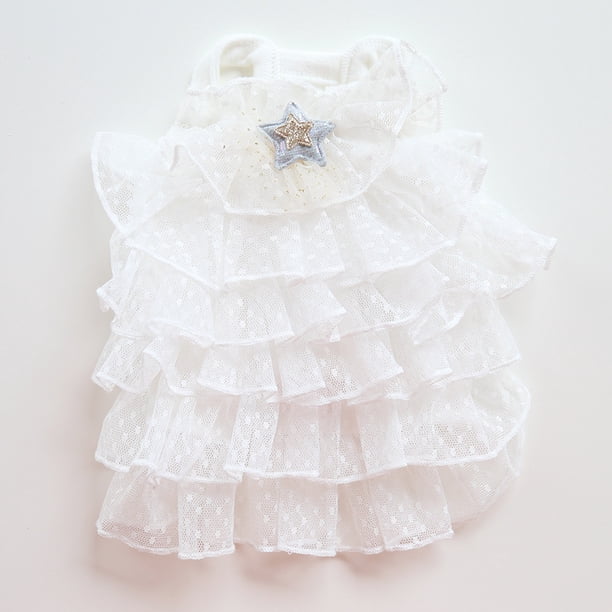 Vestido de novia para perros blancos, vestido de novia, falda de princesa, vestido de fiesta para perros pequeños y medianos (S)