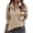 Beige, variant on Oversized Sweatshirt for Women Quarter Button Henley V Neck Fleece Pullover Fall Long Sleeve Sweat Shirts with Pocket