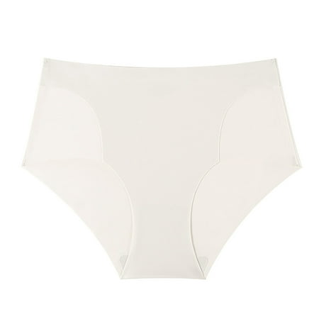 Mashaouyo Mid Waist Yoga Large Size Ice Silk Bottom Pants No Mesh Panties for Women