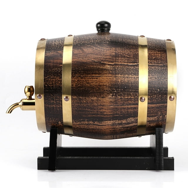 Récipient à Vin,3l Style Rétro Chêne Bois Vin Tonneau Vin Tonneau Bon Fonctionnement