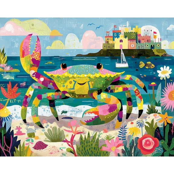 Springbok 500 Piece Seaside Colorful Crab Jigsaw Puzzle for Adults - Poster Now Included