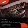 thumbnail image 2 of A-Premium Black Aluminum 45Â° 360 Swivel Water Neck/Thermostat Housing Compatible with Chevy Big-Block Small-Block, with O-Ring & 2 Bolts, 4.3L 4.4L 4.6L 4.9L 5.0L 5.4L 5.7L 6.5L 6.6L 7.4L, 2 of 6