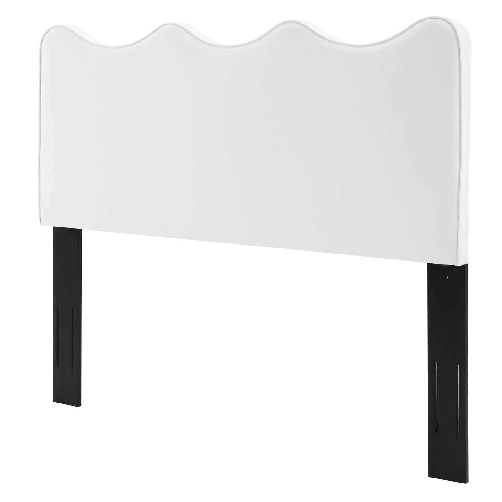 Headboard, King Size, Velvet, White, Modern Contemporary Urban Design