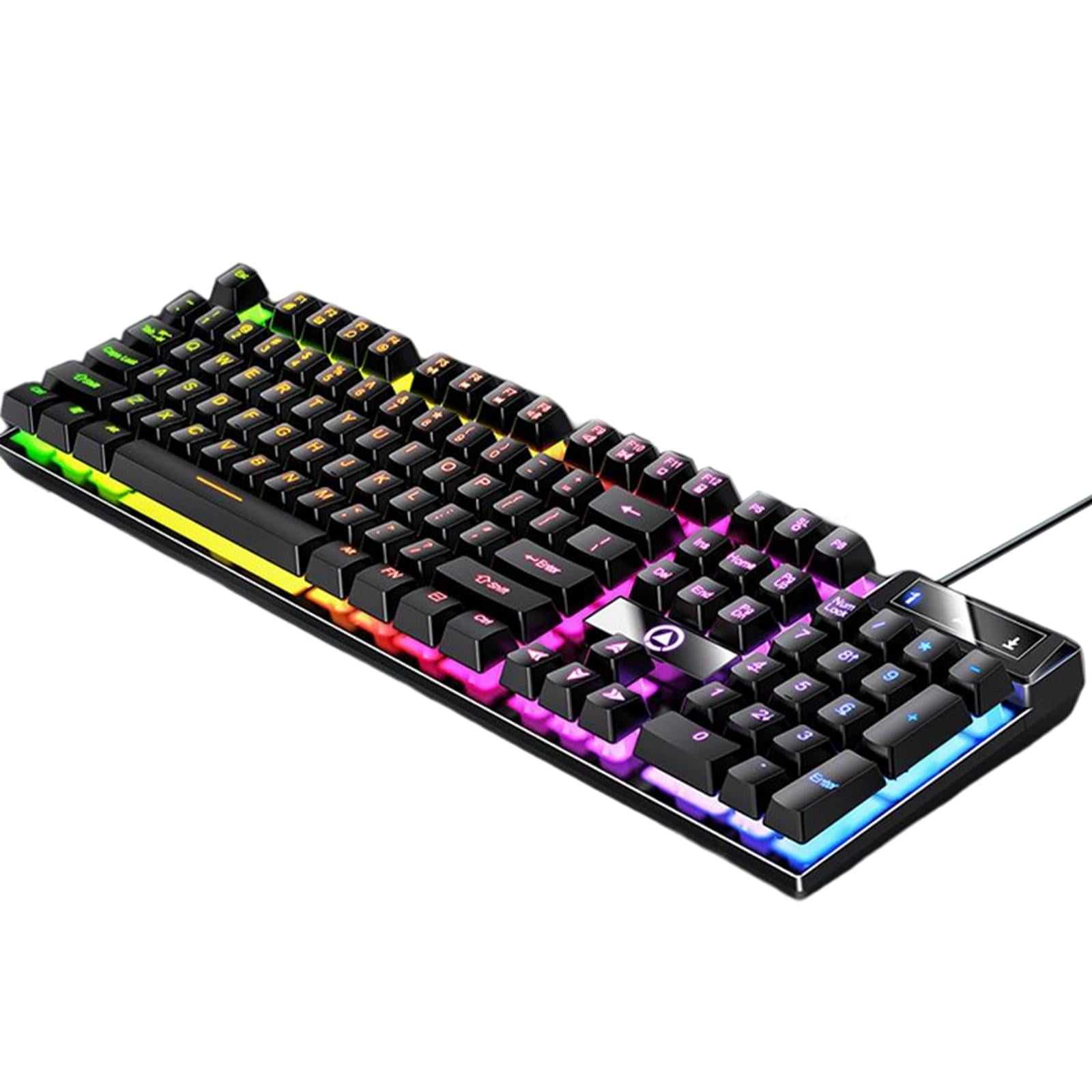 Mechanical Gaming Keyboard RGB Backlit USB LED Lighting Effects for Windows Black