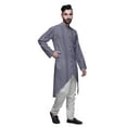 thumbnail image 2 of Atasi Printed Long Sleeve Kurta For Men Button Down Cotton Slub Ethnic Shirt, 2 of 5