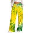 thumbnail image 2 of Endives Womens Sports Pants Tie Dye Printed Wide Leg Jogging Pants Elastic Drawstring High Waist Pants With Pockets, 2 of 7