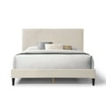 thumbnail image 3 of Furniture of America Colly Adult Queen Chenille Fabric Upholstered Platform Bed, Cream, 3 of 25