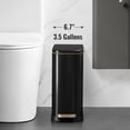 thumbnail image 3 of Bathroom Trash Can with Soft-Close Lid 3.5 Gallon Stainless Steel Garbage Can with Removable Inner Bucket Slim Trash Bins for Bedroom Office (Matte Black), 3 of 7
