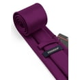 thumbnail image 6 of HISDERN Solid Color Ties for Men Business Tie and Pocket Square Set Classic Satin Mens Wedding Necktie,Purple, 6 of 8