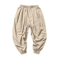thumbnail image 5 of WOYY Boys Baggy Pants Loose Fit Trousers Kids Elastic Waist Joggers, Sizes 2-14, Khaki, 5 of 5