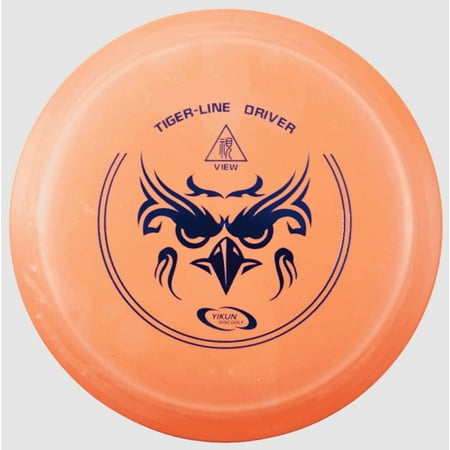 Yikun Discs - View - Beginner Disc Golf Driver - Grippy Tiger Line Plastic (Orange)