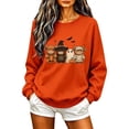thumbnail image 2 of HOMBOM Graphic Sweatshirt for Women with Design Orange Long Sleeve Cozy Halloween Womens Crewneck Pullover Basic Vintage Shirts,L, 2 of 3