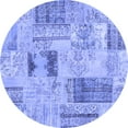 thumbnail image 1 of Ahgly Company Indoor Round Patchwork Blue Transitional Area Rugs, 5' Round, 1 of 4