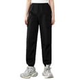 thumbnail image 2 of CQONEPT Girls Cargo Pants Straight Leg Joggers Sweatpants Casual Comfy Outdoor Sports Trousers with Multi Pockets Black 14-15Years, 2 of 7