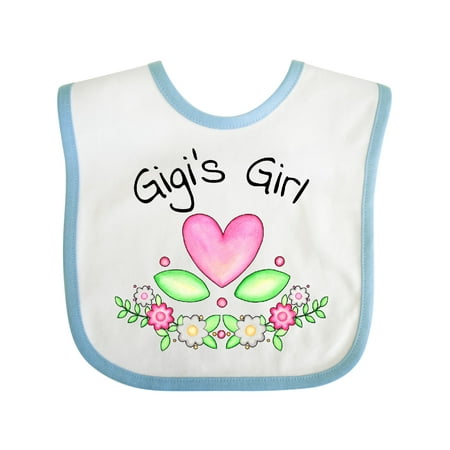 

Inktastic Gigi s Girl- Heart Flowers Gift Baby Girl Bib