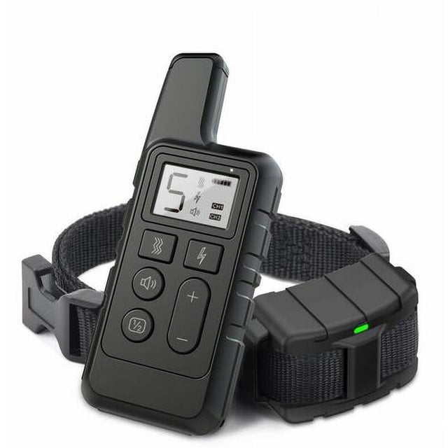 Vallaes Collier d'Entraînement pour Chien Étanche 500 m avec Télécommande rechargeable - Noir
