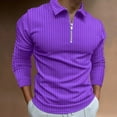 thumbnail image 4 of Jalioing Men's Golf Shirt Casual Long Sleeve Half Zip Collared T Shirt Dressy Fashion Ribbed Stretchy Tops, 4 of 5