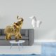 thumbnail image 2 of Estatua De Elefante Y Caballo De Porcelana, Artesanía De Resina, Escultura De Animal, Figura Decorativa, Adorno De Mesa Para Estante, Dormitorio, Escritorio, Sala De Estar, Interior, Oficina,, 2 of 8