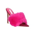 thumbnail image 2 of Women Faux Fur Pointed Open Toe Stiletto Mules Heel Sandal 18571, 2 of 6