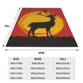 thumbnail image 6 of LNWH Deer Standing Sunset Illustration Pattern Throw Blanket, Flannel Sofa Blankets for All Seasons, 80"x60", 6 of 8