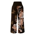thumbnail image 4 of Mchoice Pants for Women Comfortable Floral Printed High Waist Leisure Long Trousers Wide Leg Sweatpants Yoga Pants, 4 of 5