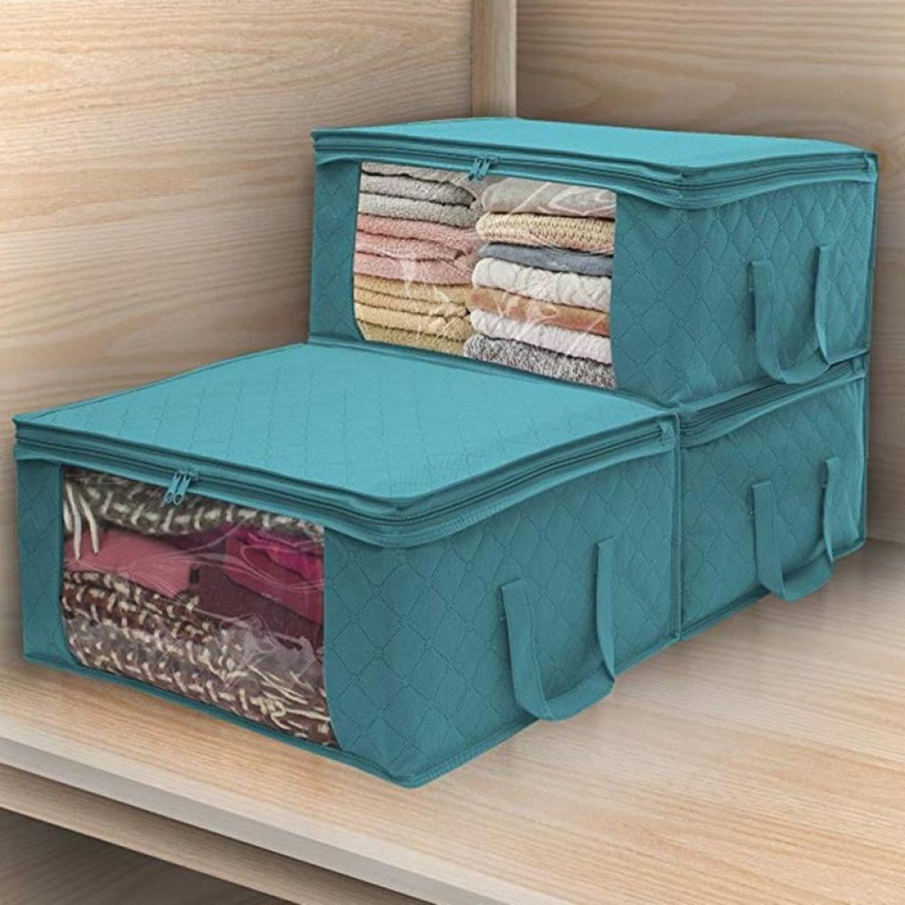 6pcs Clear Storage Organizer Bags, Sweater Storage Bags Bed Sheet Organizer  Foldable Plastic Vinyl Storage Bags Totes for Clothes, Blankets with Zipper  for Closet (35l, 9.5 Gallons)