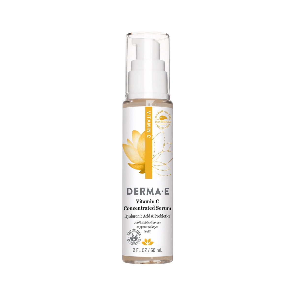 Derma E Vitamin C Concentrated Face Serum with Hyaluronic Acid, 2 Fl Oz