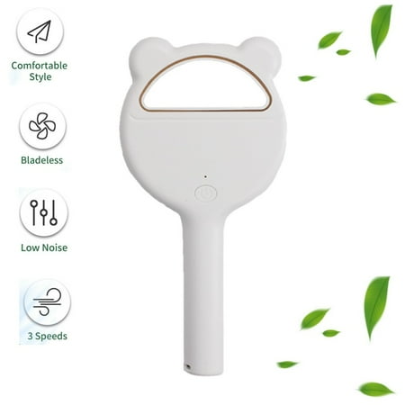 

Bladeless Fan 3-Speed USB Rechargeable Portable Mini Fan Ultra-Low Noise Adjustable Handheld Personal Fan for Kids