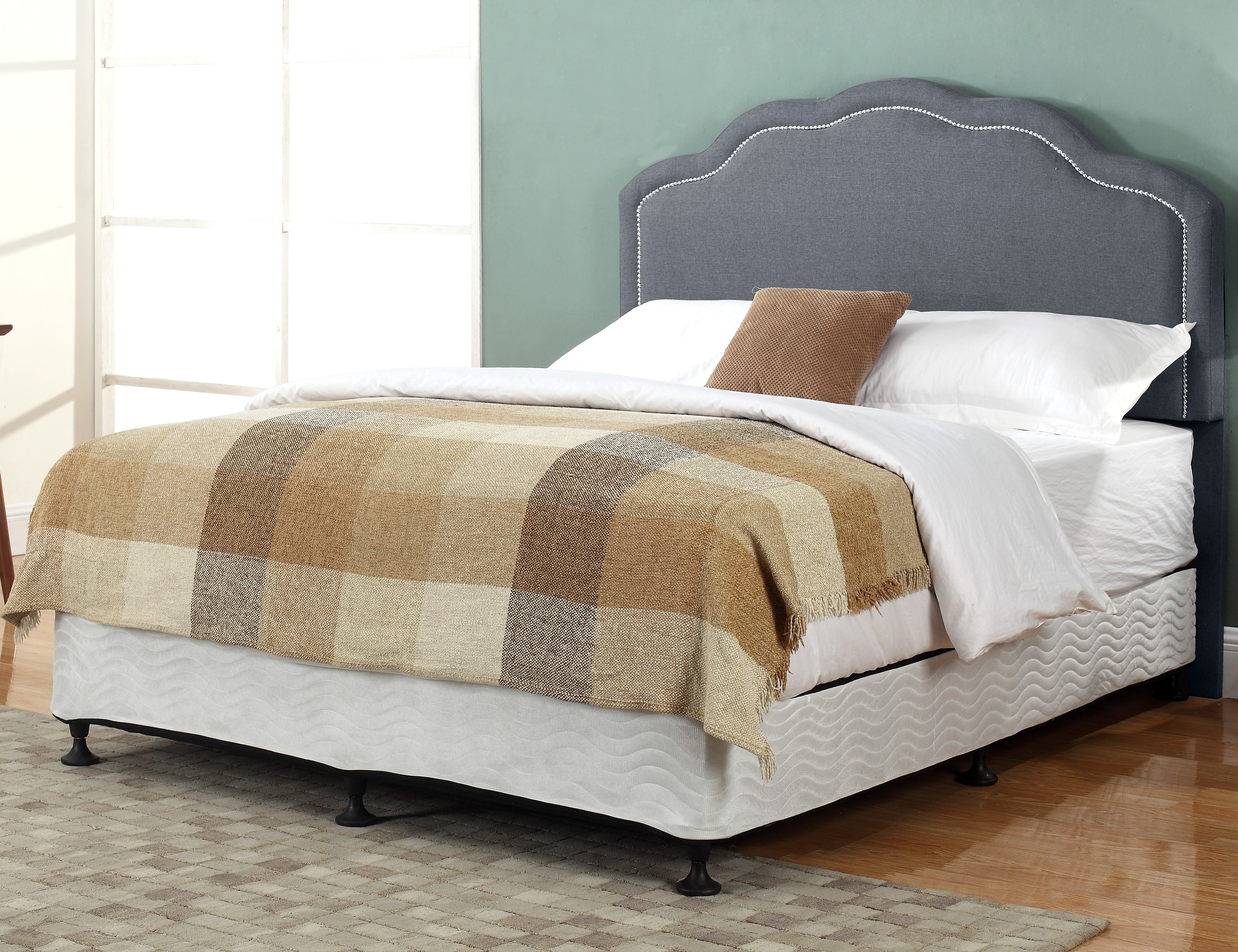 Uspridefurniture Panorama Upholstered Panel Linen Headboard, Suitable for full or queen size beds
