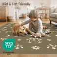 thumbnail image 4 of ODIKA 3'x5' Olive Green Geometric Elegance Washable Accent Rug Chic Abstract Motifs with Modern Flair for Bedside, Nursery Room, Pet Friendly & Non-Shedding, 4 of 6