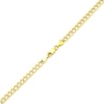 thumbnail image 3 of LOVEBLING 14k Yellow Gold 4.5mm Solid Pave Curb Chain Necklace with White Gold Pave Diamond Cut W/Lobster Lock (28 inch), 3 of 3