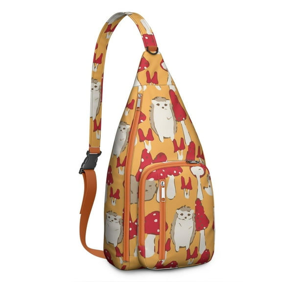 Botanical Mushroom Shoulder Bag - Vintage Cottagecore Design, Water-Resistant, 19.9×9.4×3.0inch