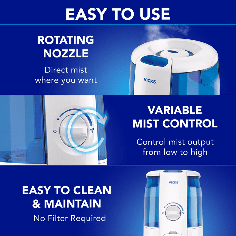 Vicks Cool Relief Ultrasonic Humidifier, 1.2 Gallon photo 6